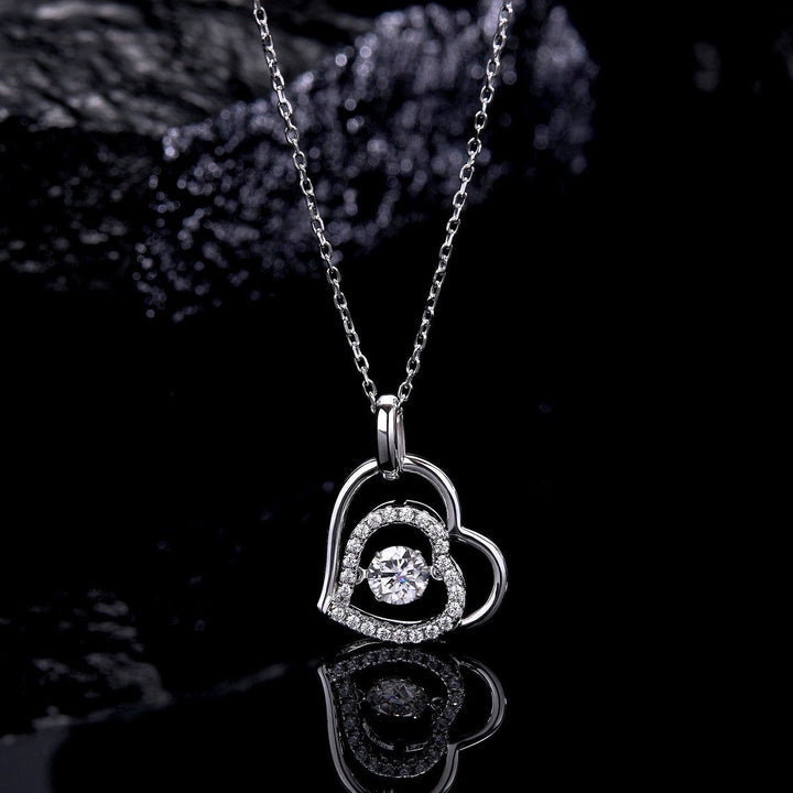 0.70 Carat Natural Diamond Heart Pendant Necklace for Women | 14KT Gold