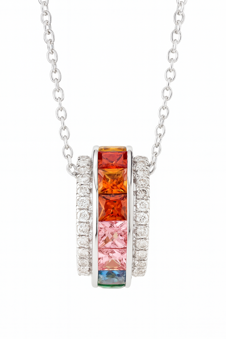 Kaleidoscope Jeweled Pendant Necklace