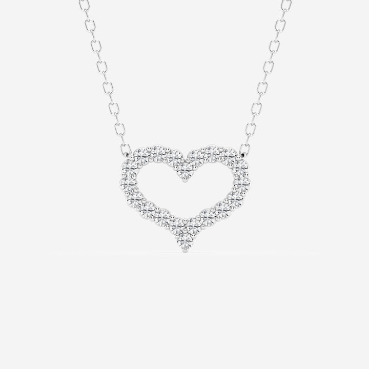 0.24 Carat Natural Diamond Heart Pendant Necklace for Women | 14KT Gold