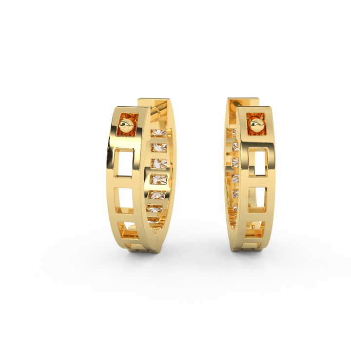 2/9 Cttw Round Cut Certified Natural Diamond Hoop Earrings | 14kt Gold - Fehu Jewels