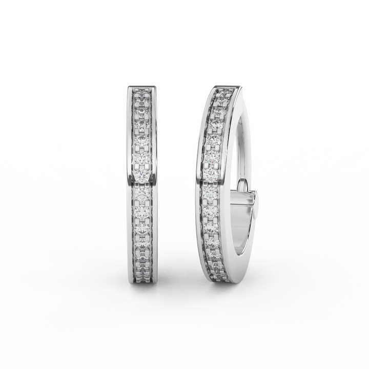 Stunning 0.08 Cttw Round Diamond Huggies Hoop Earrings | Elevate Your Style In 14kt Gold - Fehu Jewels