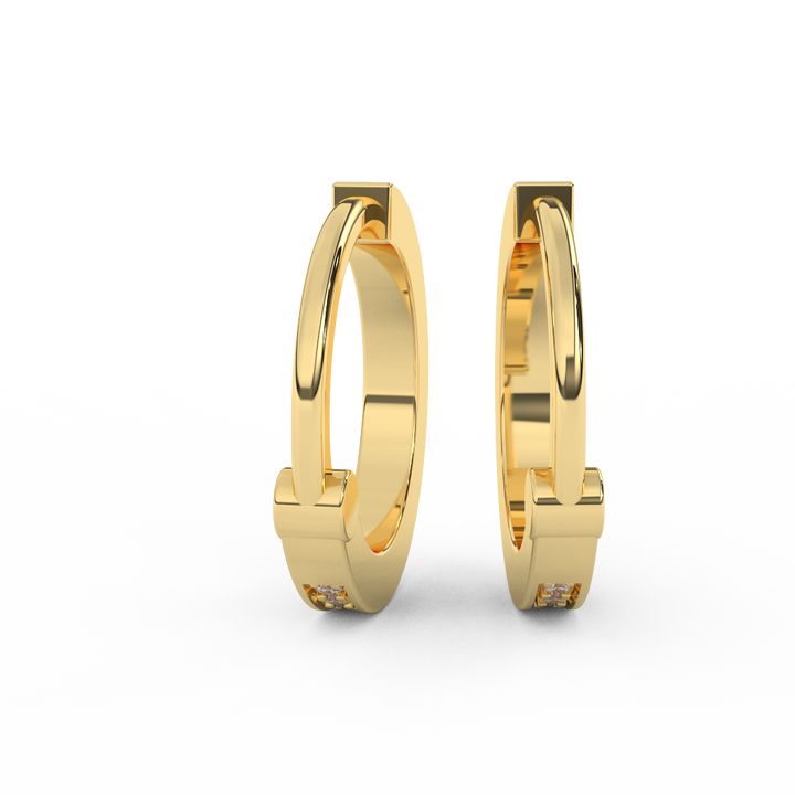Stunning 0.08 Cttw Round Diamond Huggies Hoop Earrings | Elevate Your Style In 14kt Gold - Fehu Jewels