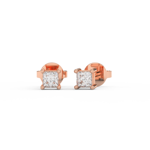 0.10 Carat Princess Cut Diamond Stud Earrings | Crafted In 14KT Gold - Fehu Jewels 0.10 Carat Princess Cut Diamond Stud Earrings | Crafted In 14KT Gold - Fehu Jewels