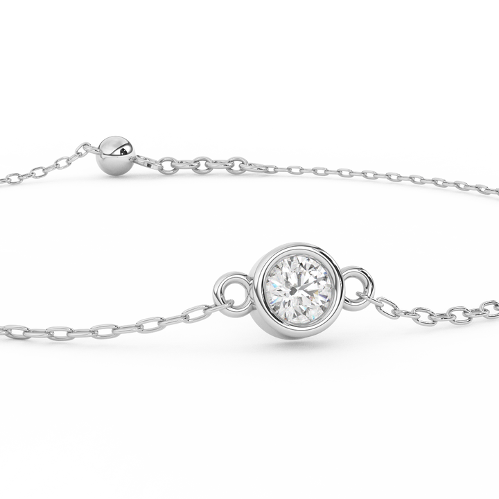 1/7 Cttw Certified Diamond Bezel-Set Bracelet In 14KT Gold - Fehu Jewels