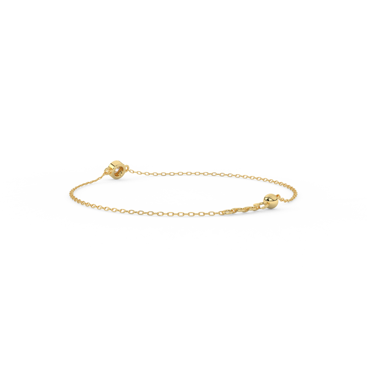 1/7 Cttw Certified Diamond Bezel-Set Bracelet In 14KT Gold - Fehu Jewels