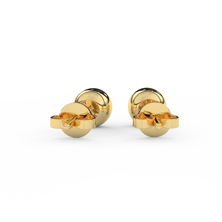 1.0 Cttw Enhanced Round Cut Natural Diamond Stud Earrings | 14kt Gold - Fehu Jewels