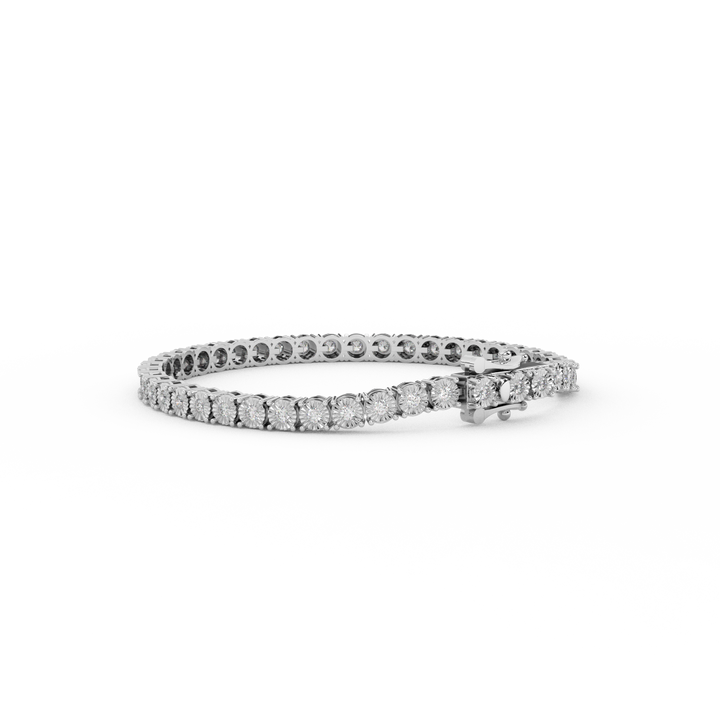 0.93 Cttw Certified Diamond Shared Prong Tennis Bracelet In 14KT Gold - Fehu Jewels