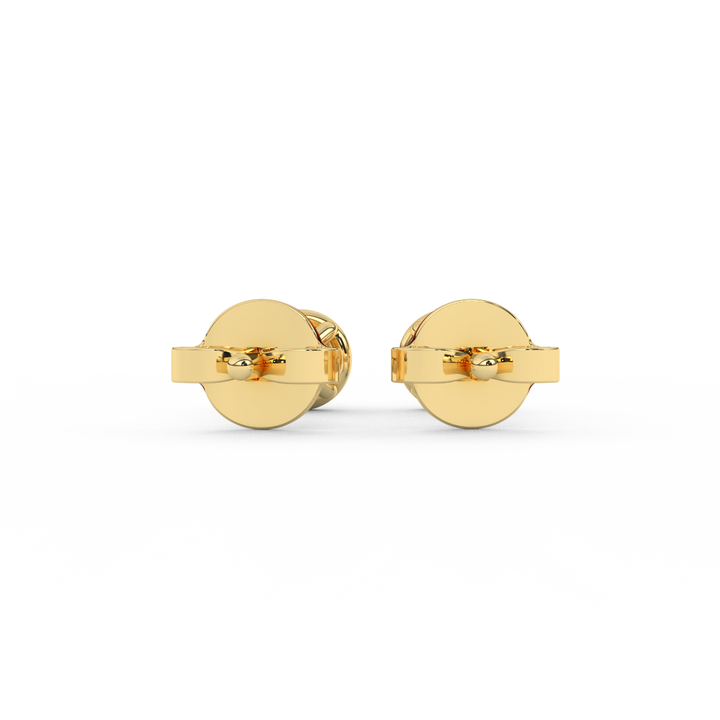 1/5 Cttw Round Cut Certified Natural Diamond Bezel-Set Stud Earrings | 14kt Gold - Fehu Jewels