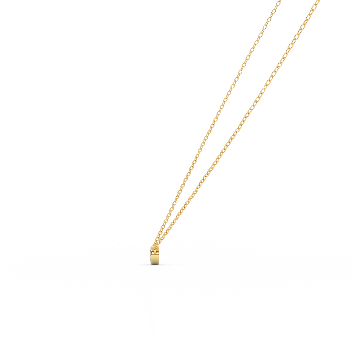 0.17 Ct. Round Cut Natural Diamond Bezel Set - Solitaire Pendant Necklace for Women | Crafted in 14K Rose, White & Yellow Gold | Perfect Gift For Her - Fehu Jewels