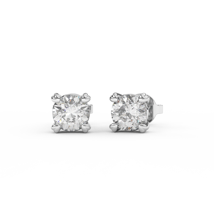 1.00 Carat Certified Natural Diamond Stud Earrings | 14kt Gold - Fehu Jewels