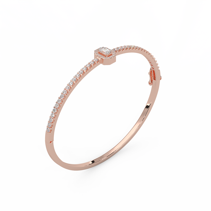 1 1/6 Cttw Certified Diamond Elegant Bangle In 14KT Gold - Fehu Jewels