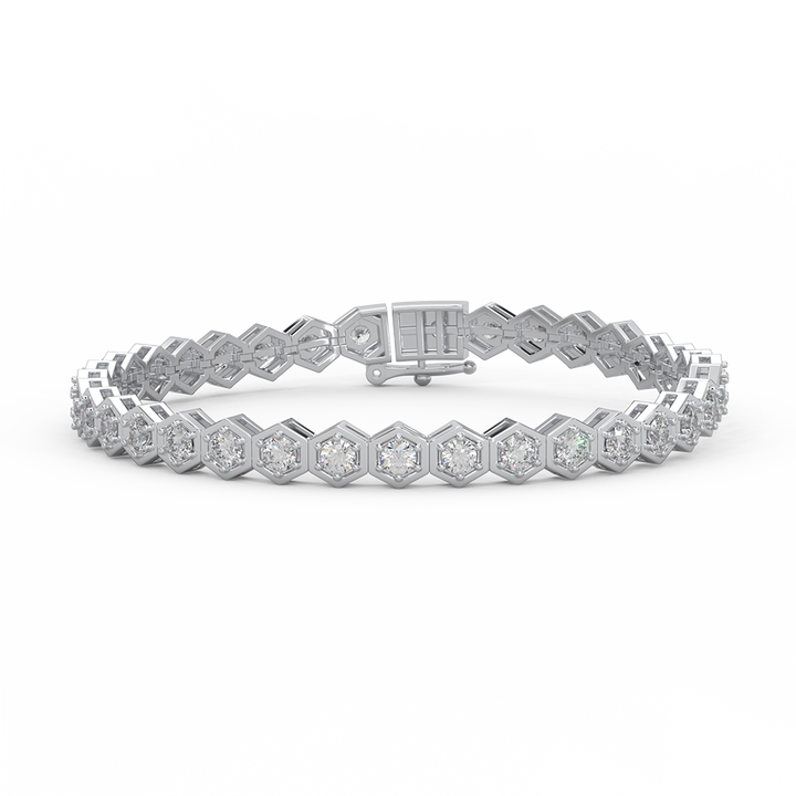 4 3/5 Cttw Certified Diamond Dazzling Tennis Bracelet In 14KT Gold - Fehu Jewels