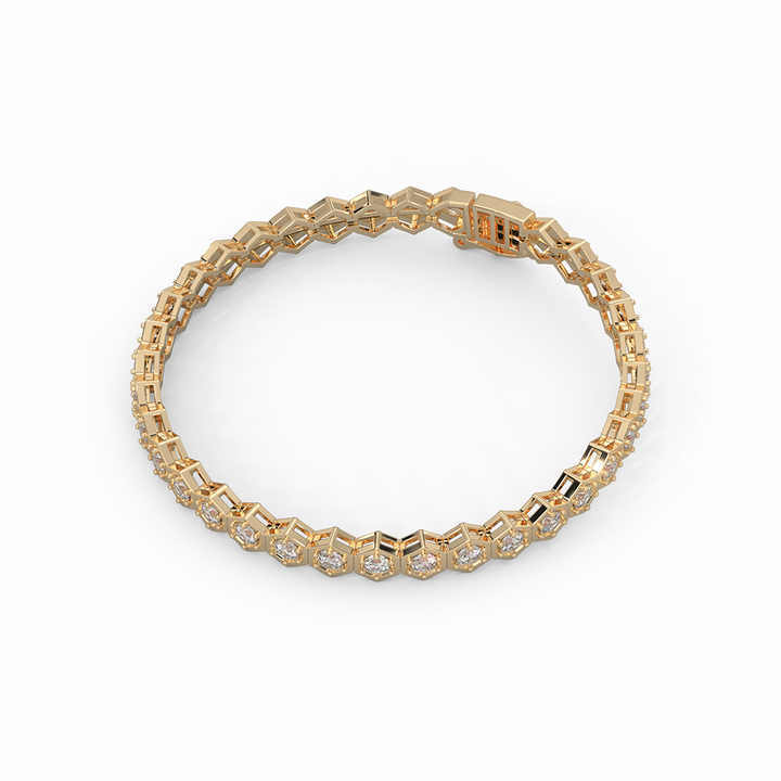 4 3/5 Cttw Certified Diamond Dazzling Tennis Bracelet In 14KT Gold - Fehu Jewels