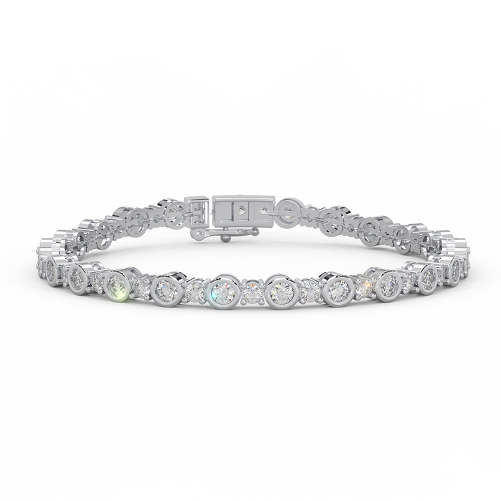 4.99 Cttw Certified Diamond Tennis Bracelet In 14KT Gold - Fehu Jewels