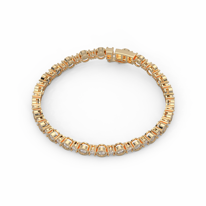 4.99 Cttw Certified Diamond Tennis Bracelet In 14KT Gold - Fehu Jewels