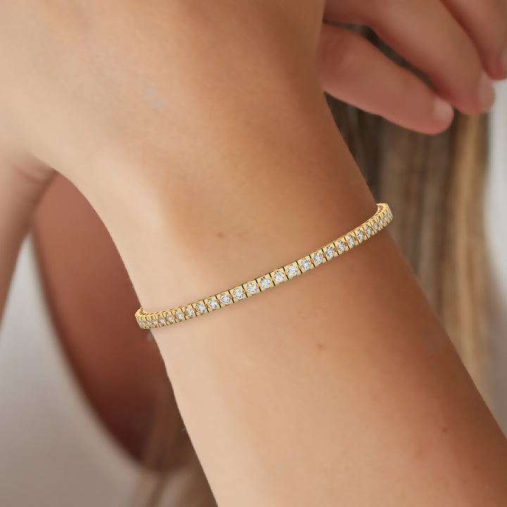 2.93 Cttw Certified Diamond Tennis Bracelet In 14KT Gold - Fehu Jewels