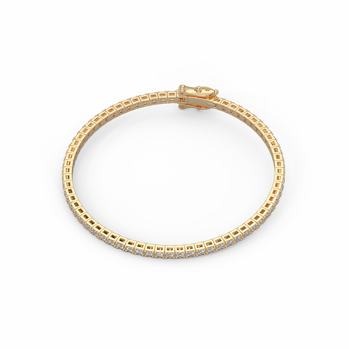 3.06 Cttw Certified Diamond Designer Tennis Bracelet In 14KT Gold - Fehu Jewels
