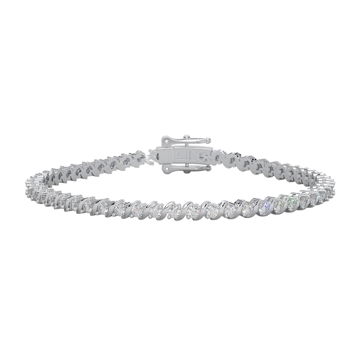 3.07 Cttw Certified Diamond Designer Tennis Bracelet In 14KT Gold | Timeless Elegance - Fehu Jewels