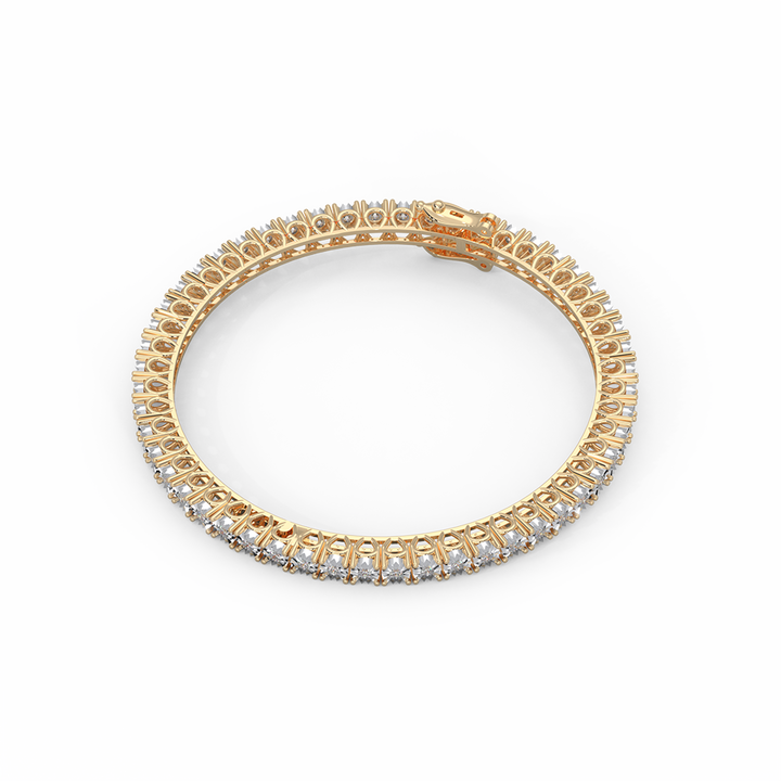 Captivating 4 8/9 Cttw Diamond Eternity Bangle In 14KT Gold | Embrace Eternal Radiance - Fehu Jewels