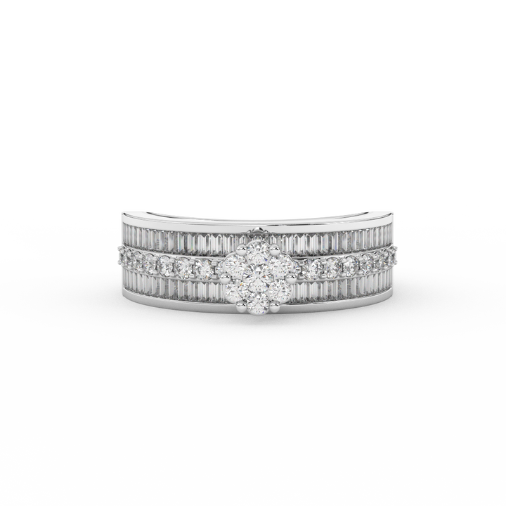 6/7 Cttw Certified Natural Diamond Floris Ring | Timeless Elegance In 14kt Gold - Fehu Jewels