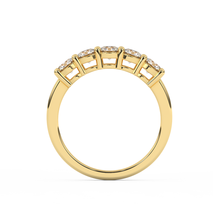 Elegant 0.98 Cttw Certified Diamond Five Stone Ring In 14kt Gold - Fehu Jewels