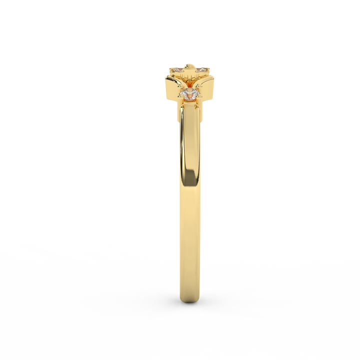 Chic 1/9 Cttw Certified Square Diamond Cluster Ring In 14kt Gold - Fehu Jewels