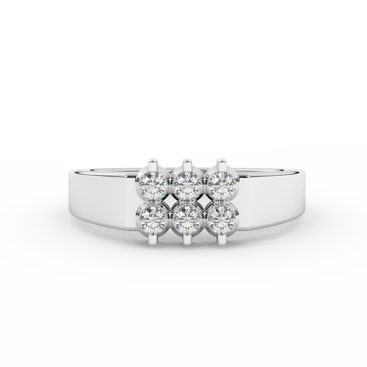 Certified Natural Diamond 1/3 Cttw Boulevard Designer Ring In 14kt Gold - Fehu Jewels