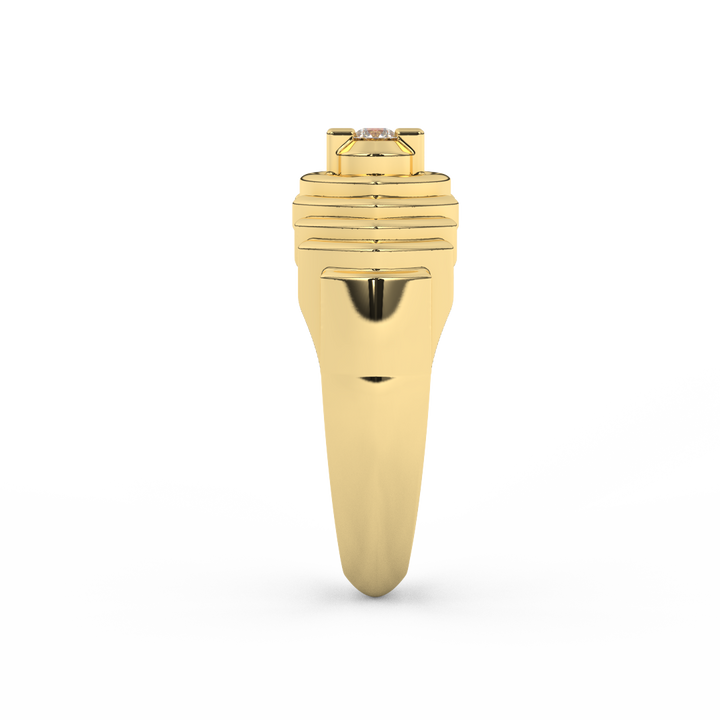 Certified Natural Diamond 1/8 Cttw Classic Stepped Three Stone Ring In 14kt Gold - Fehu Jewels