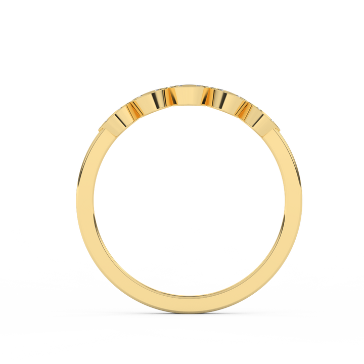 Certified Natural Diamond Ring 0.05 Cttw Round Brilliant Cut | Marquise Matching Design In 14kt Gold - Fehu Jewels