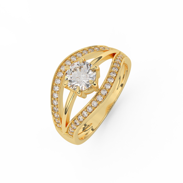 0.97 Cttw Certified Diamond Designer Cluster Ring In 14kt Gold - Fehu Jewels