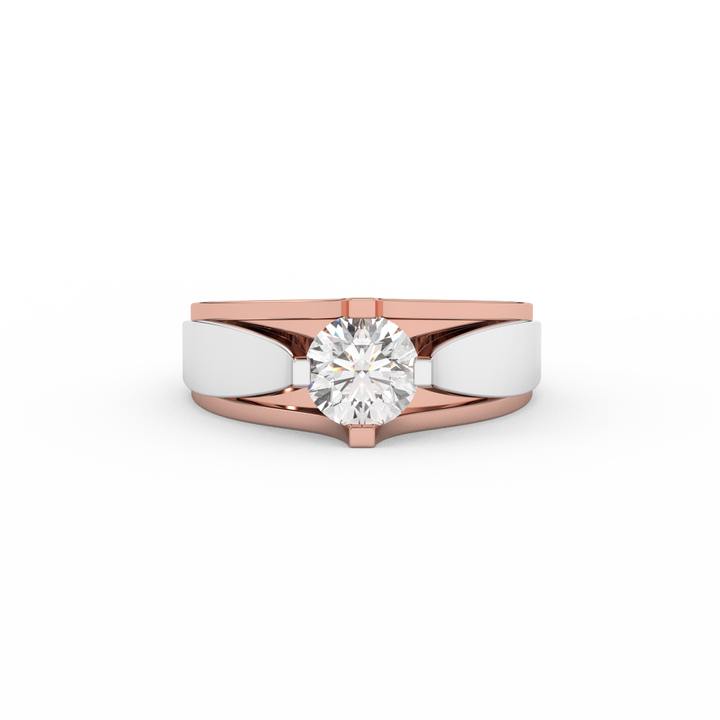 5/6 Carat Certified Diamond Two Tone Solitaire Ring In 14kt Gold - Fehu Jewels