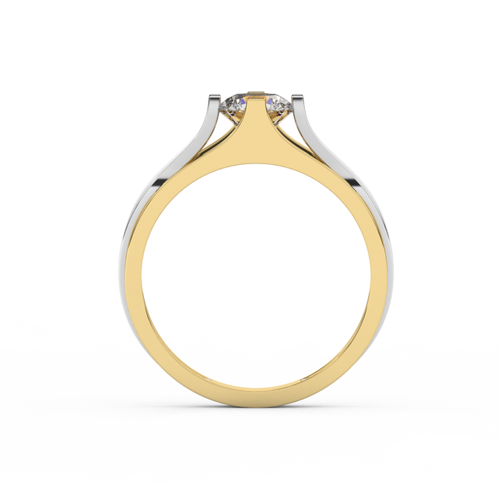5/6 Carat Certified Diamond Two Tone Solitaire Ring In 14kt Gold - Fehu Jewels