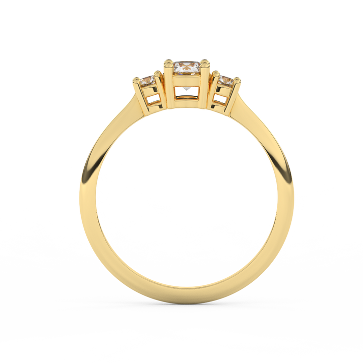 3/7 Cttw Certified Diamond Delicate Three Stone Ring In 14kt Gold - Fehu Jewels