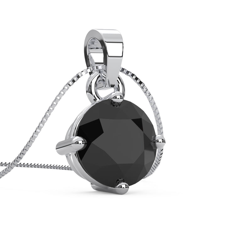 0.25 to 2.00 Carat Solitaire Black Diamond Pendant Necklace