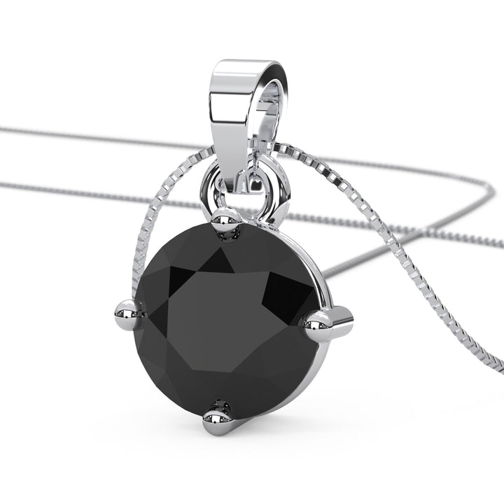 0.25 to 2.00 Carat Solitaire Black Diamond Pendant Necklace