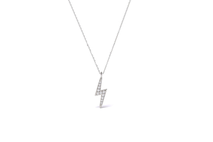 0.50 Carat Diamond Lightning Bolt Thunder Pendant Necklace | 14KT Gold