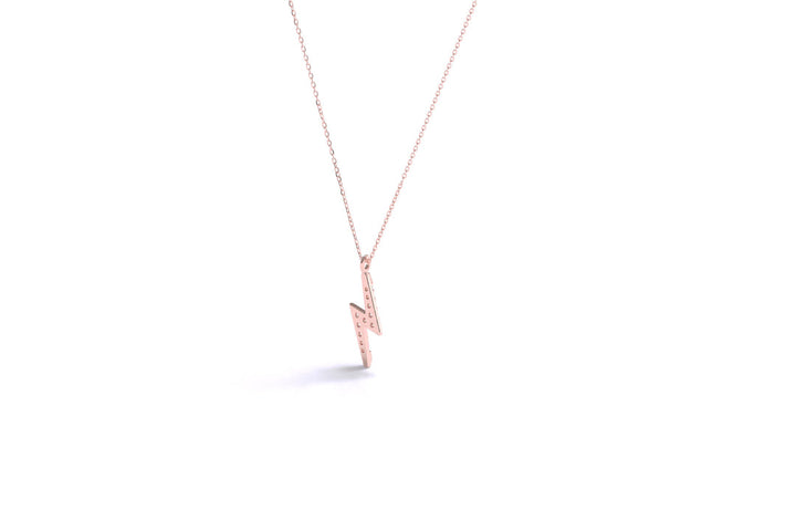 0.50 Carat Diamond Lightning Bolt Thunder Pendant Necklace | 14KT Gold