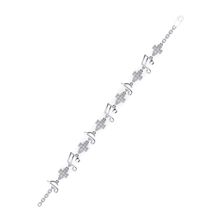 1/10 CT.WT Music Icon Shaped Natural Diamond Bracelet For Women By FEHU