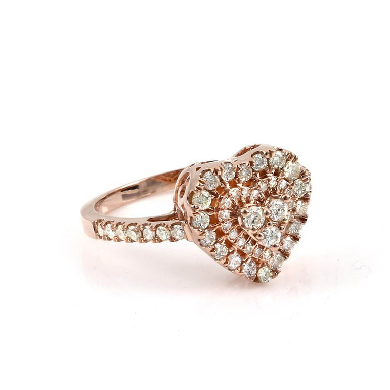 Heart Ring 3/4 ct Round-cut Diamond By Fehu Jewel