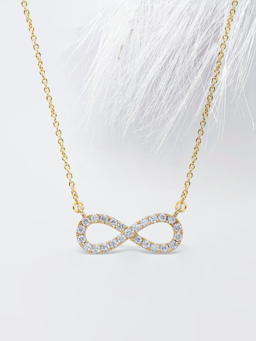 0.24 Carat Natural Diamond Infinity Design Necklace for Women | 14KT Gold