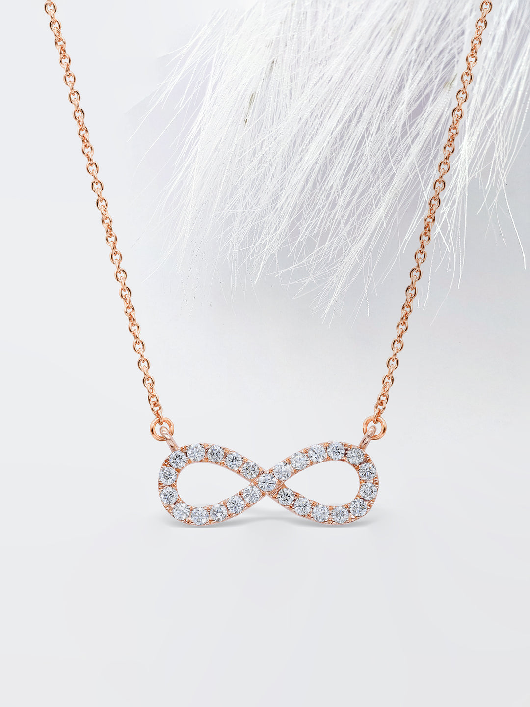 0.24 Carat Natural Diamond Infinity Design Necklace for Women | 14KT Gold