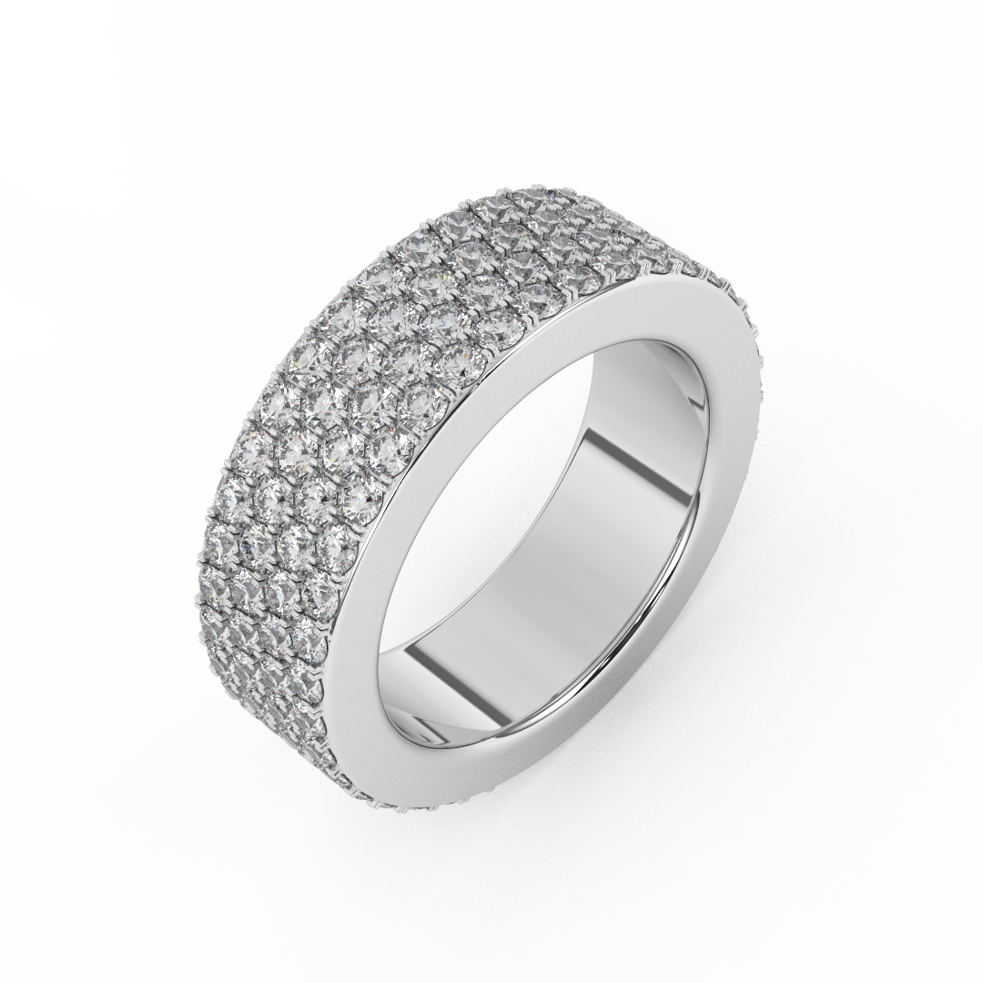 14kt Gold Eternity Band Featuring Certified Natural Diamonds, Total Weight 3.00 Cttw - Fehu Jewels