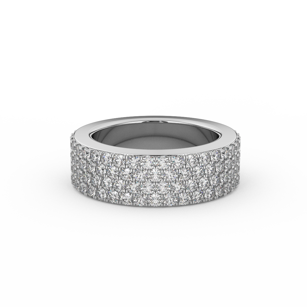 14kt Gold Eternity Band Featuring Certified Natural Diamonds, Total Weight 3.00 Cttw - Fehu Jewels