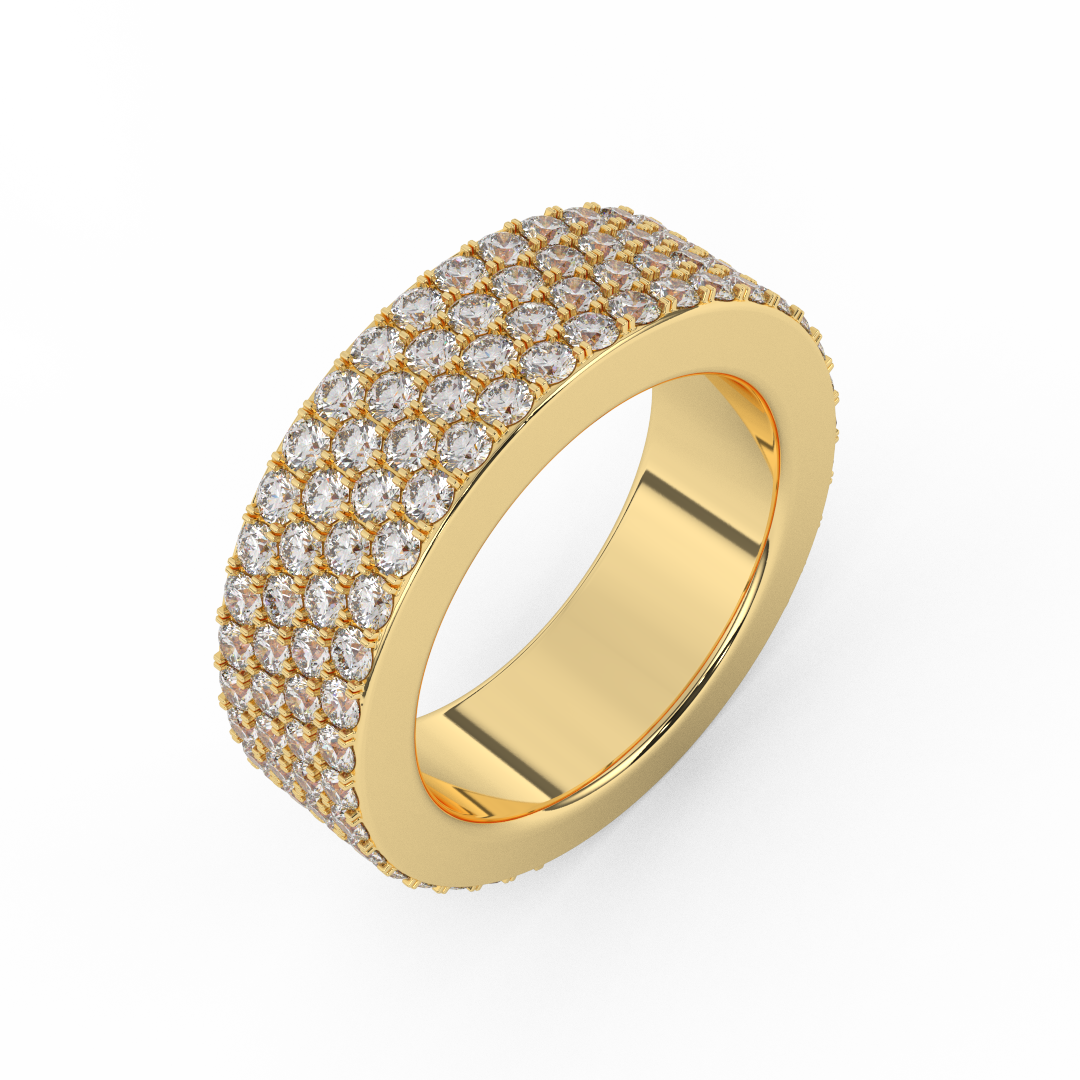 14kt Gold Eternity Band Featuring Certified Natural Diamonds, Total Weight 3.00 Cttw - Fehu Jewels