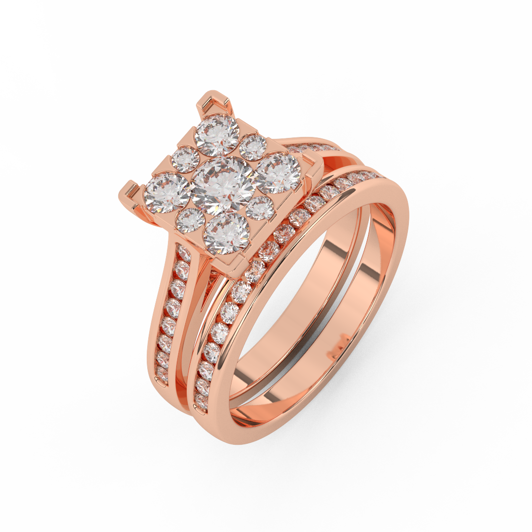 Certified Natural Diamond 1 1/5 Cttw Bridal Set In 14kt Gold - Timeless Elegance - Fehu Jewels