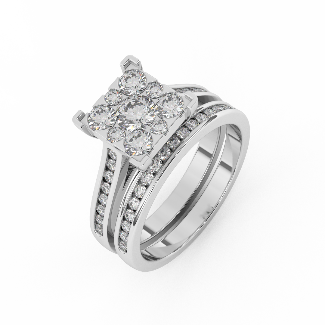 Certified Natural Diamond 1 1/5 Cttw Bridal Set In 14kt Gold - Timeless Elegance - Fehu Jewels