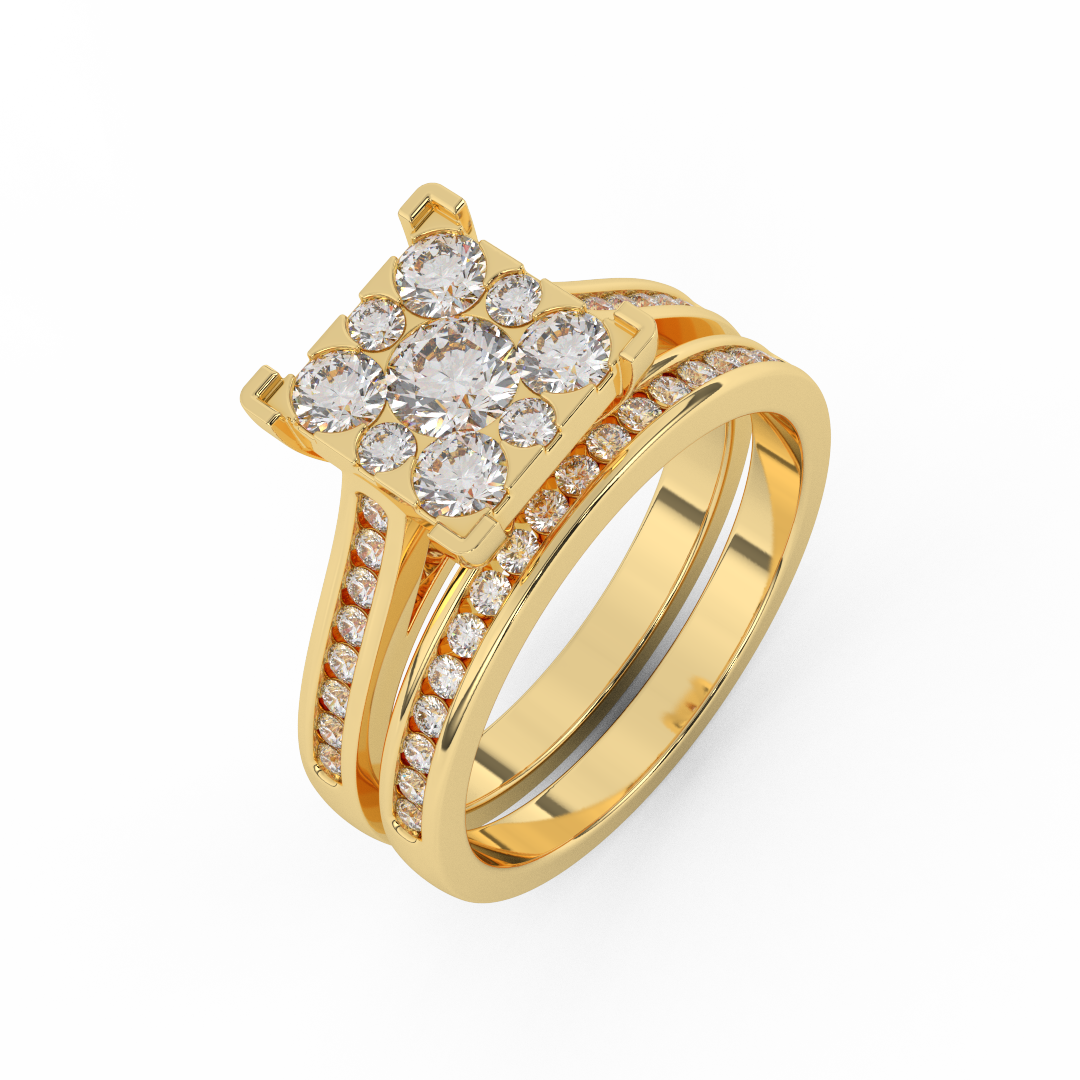 Certified Natural Diamond 1 1/5 Cttw Bridal Set In 14kt Gold - Timeless Elegance - Fehu Jewels