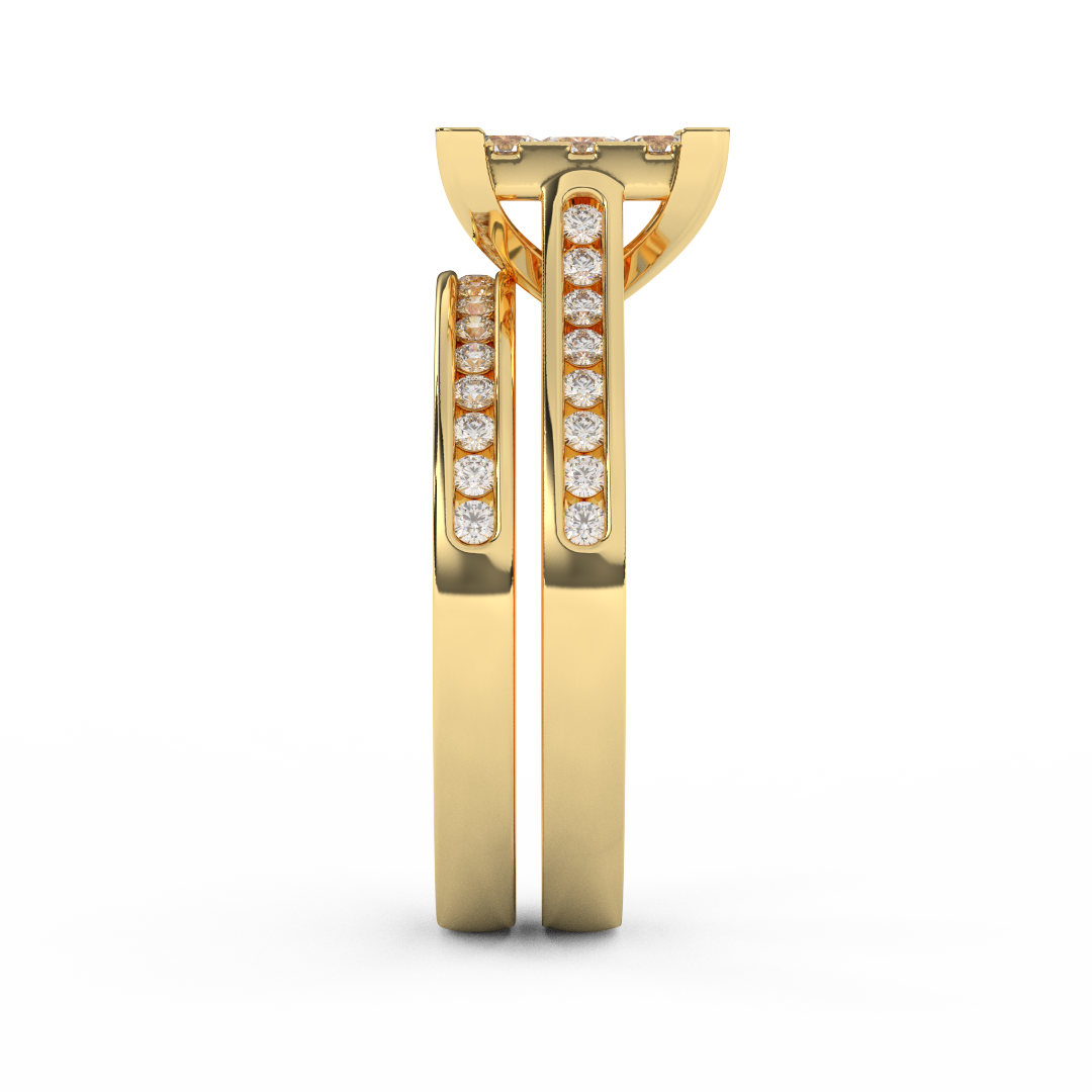 Certified Natural Diamond 1 1/5 Cttw Bridal Set In 14kt Gold - Timeless Elegance - Fehu Jewels