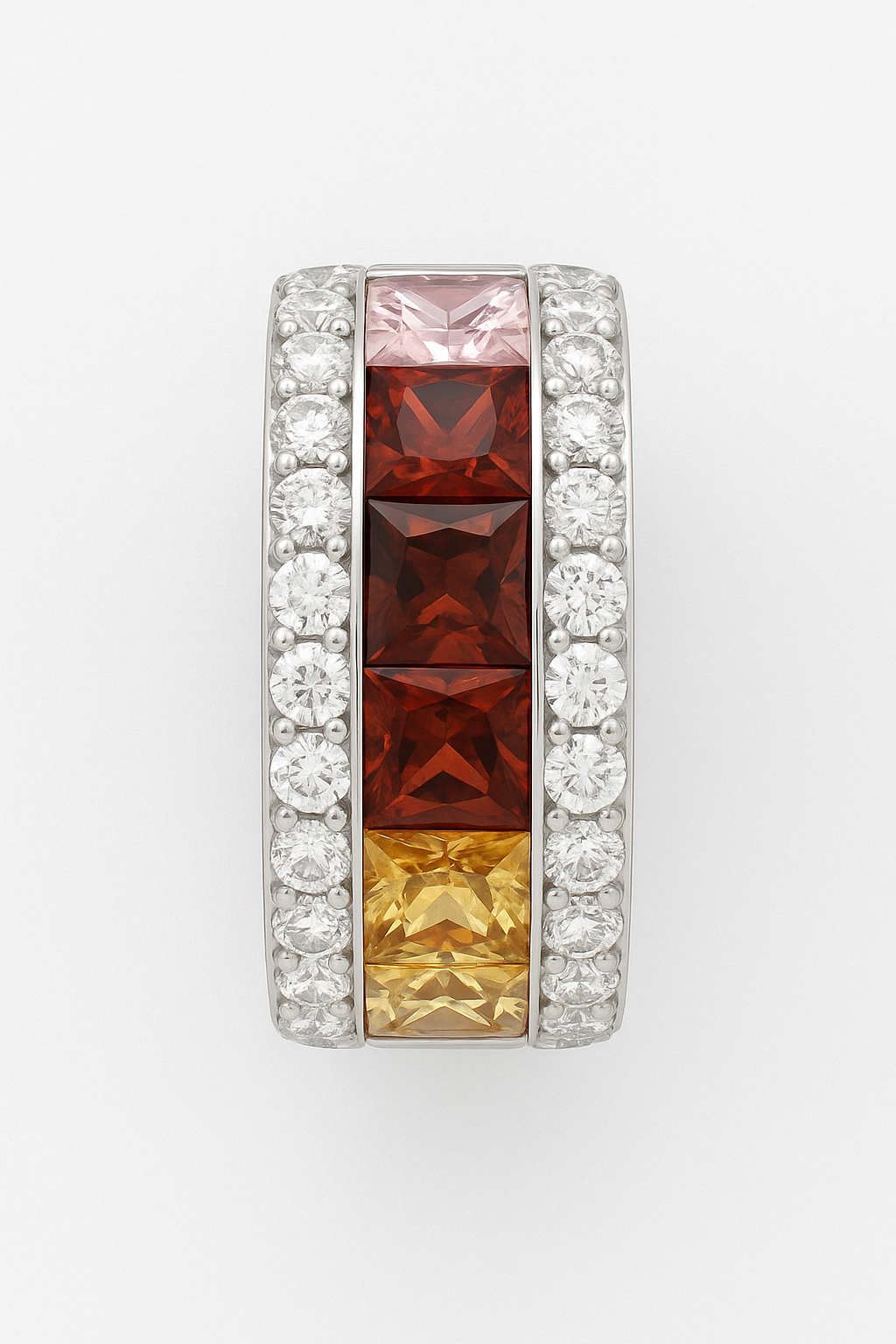 FEHU Kaleidoscope Ring – Luxury Multicolor Gemstone & Diamond Eternity Band