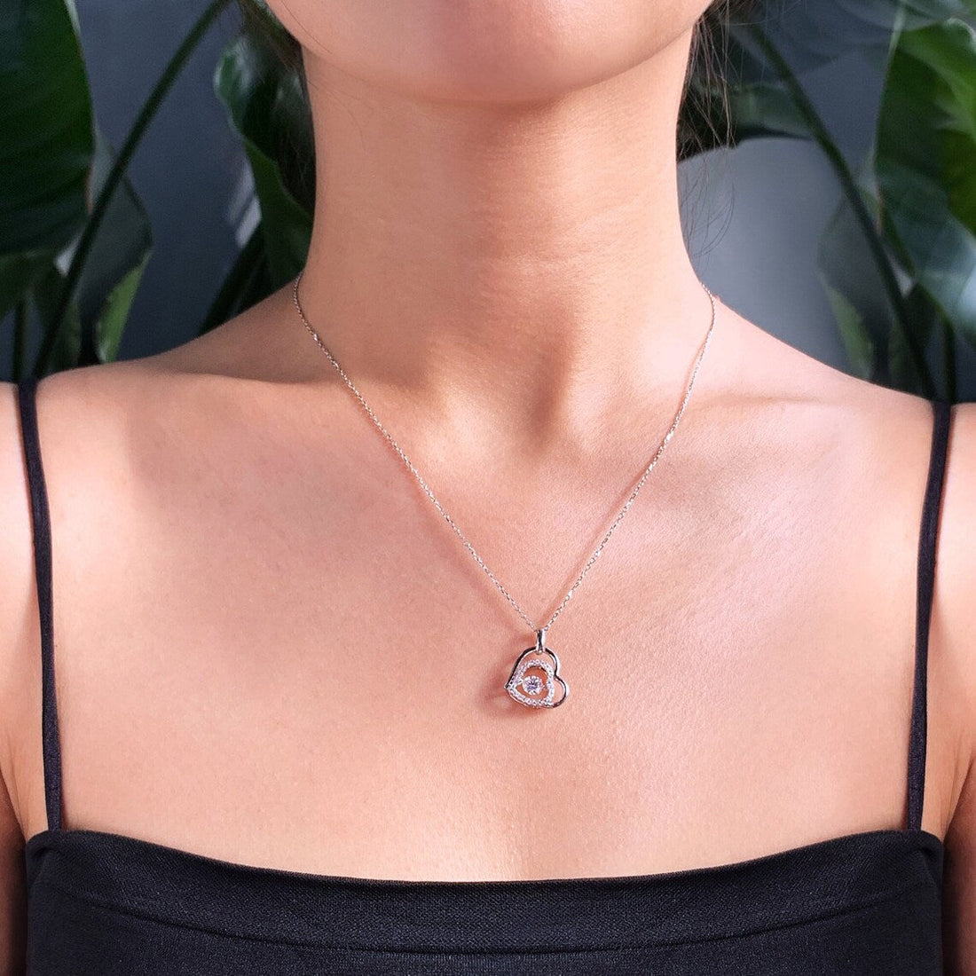 0.70 Carat Natural Diamond Heart Pendant Necklace for Women | 14KT Gold